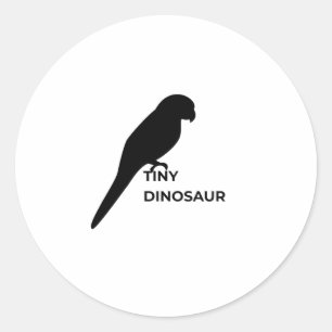 parrot silhouette, cute parrot, bird lover, dinosa classic round sticker