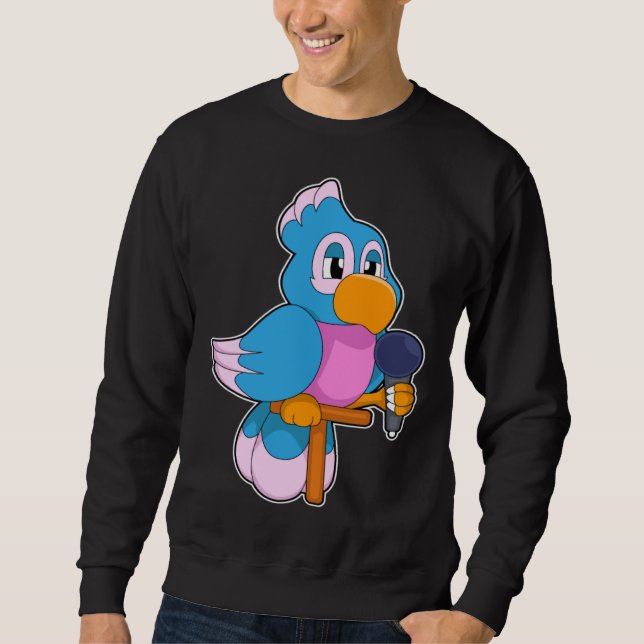 Parrot Singer Microphone Music Sweatshirt (Front)