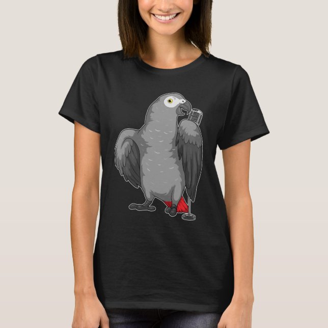 Parrot Singer Microphone Music T-Shirt (Front)