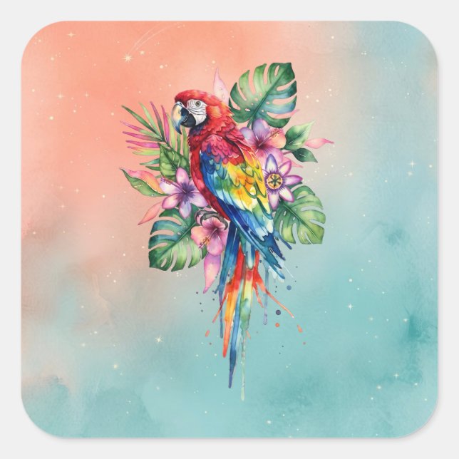 Parrot Square Sticker (Front)