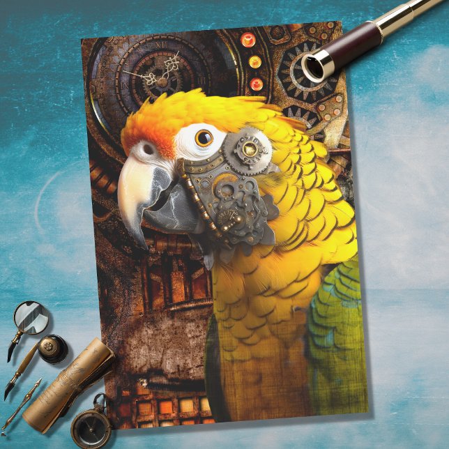 Parrot Steampunk 1 Decoupage Paper (Creator Uploaded)