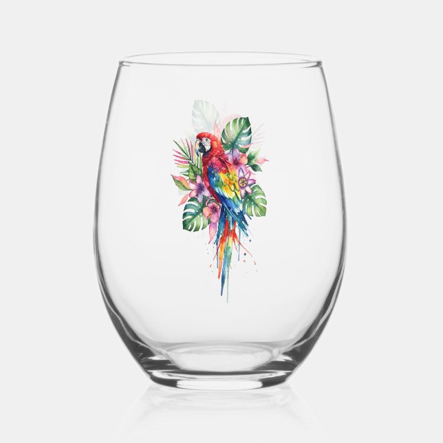 Parrot Stemless Wine Glass (Front)