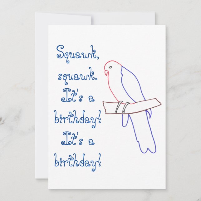 Parrot Themed Birthday Party Invitations (Front)
