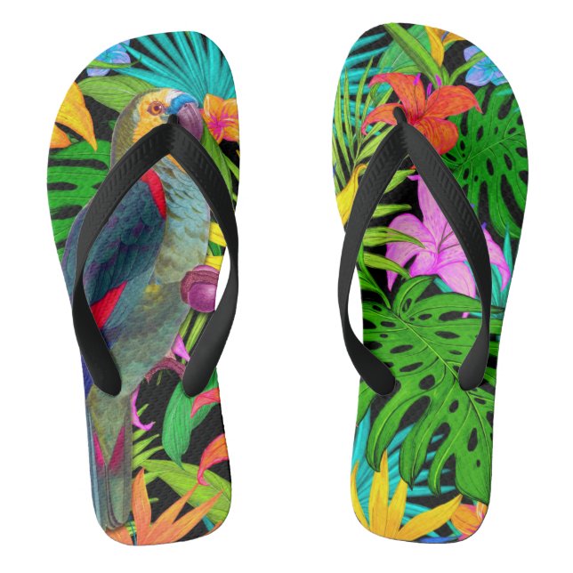 PARROT TROPICAL BIRD THONGS (Footbed)