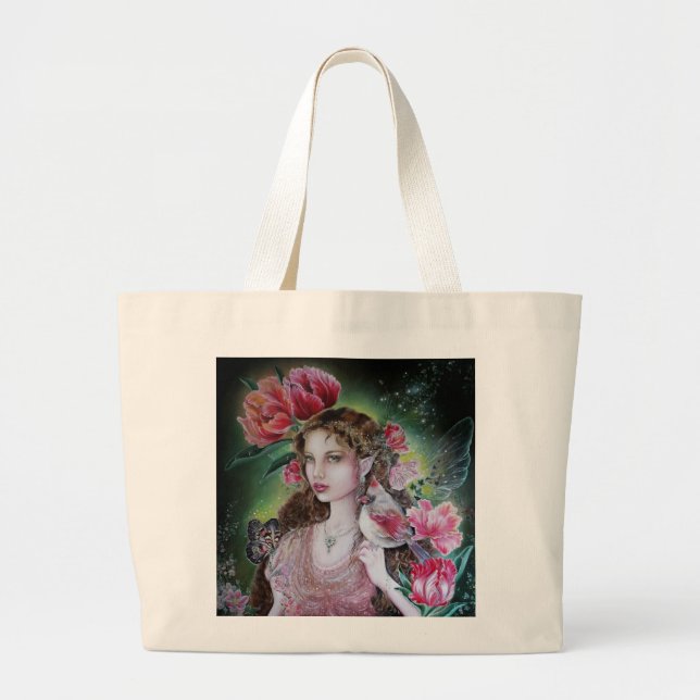Parrot tulip fairy large tote bag (Front)