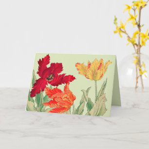 Parrot tulip, Floral Birthday Card