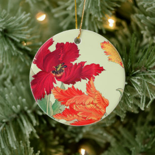 Parrot tulip, Floral Ceramic Ornament
