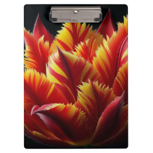 Parrot Tulip Floral Red and Yellow Clipboard