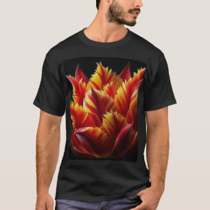 Parrot Tulip Floral Red and Yellow T-Shirt