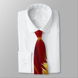 Parrot Tulip Floral Red and Yellow Tie