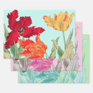 Parrot tulip, Floral Wrapping Paper Sheet