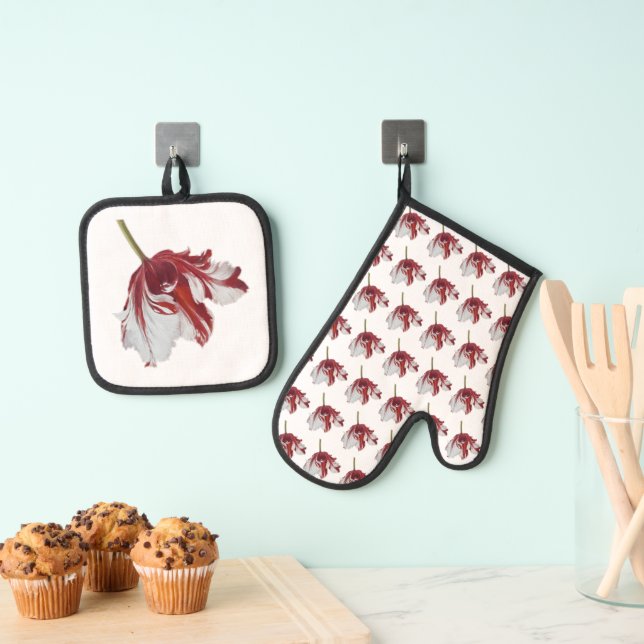 Parrot Tulip long Oven Mitt & Pot Holder Set (Insitu(Hanging))