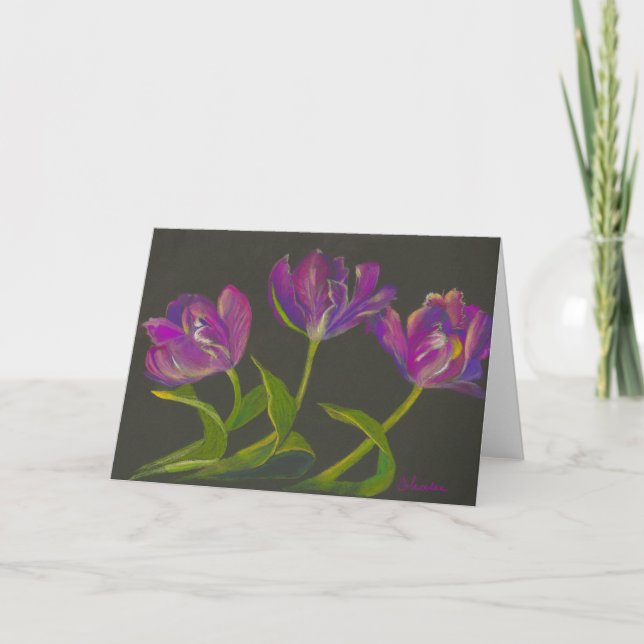 parrot tulips dance holiday card (Front)