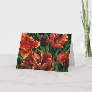 "Parrot Tulips Triptych" Blank Note Card