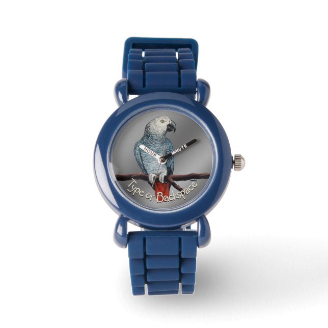 Parrot Watch African Grey Wristwatch Personalised (Front)