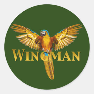 Parrot Wingman Classic Round Sticker