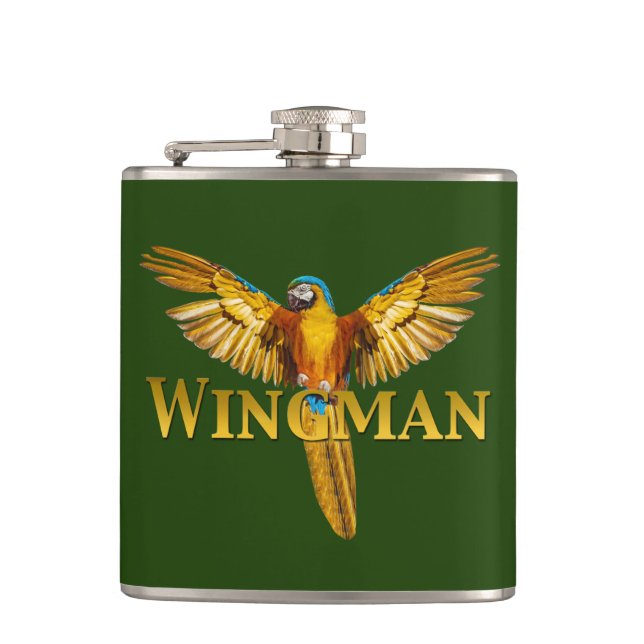 Parrot Wingman Hip Flask (Front)