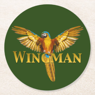 Parrot Wingman Round Paper Coaster