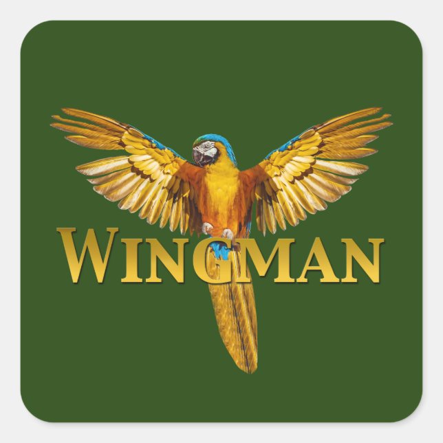 Parrot Wingman Square Sticker (Front)