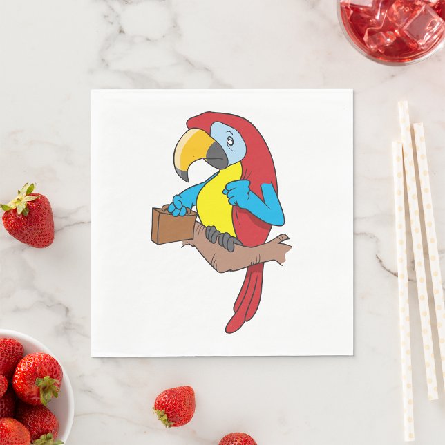 Parrot With A Briefcase Napkins (Creator Uploaded)