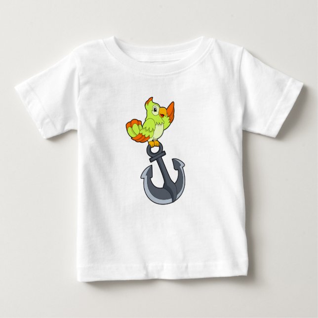Parrot with Anchor Baby T-Shirt (Front)