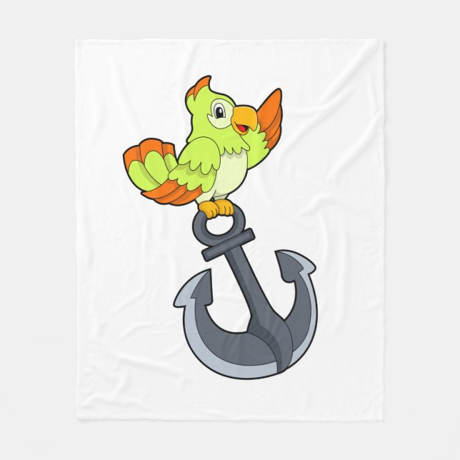 Parrot with Anchor Fleece Blanket (Front)