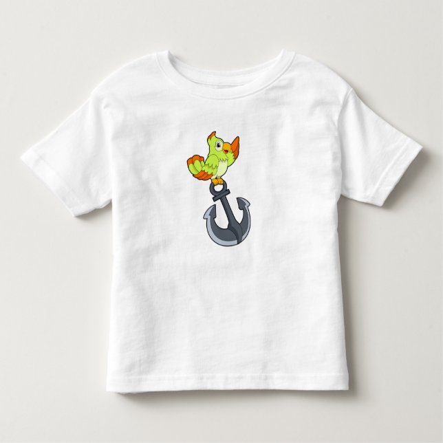Parrot with Anchor Toddler T-Shirt (Front)