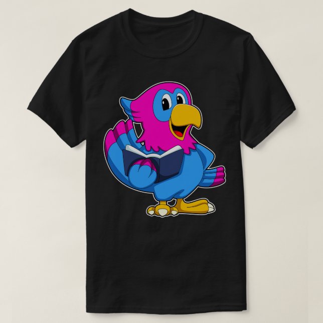 Parrot with Book 2 T-Shirt (Design Front)