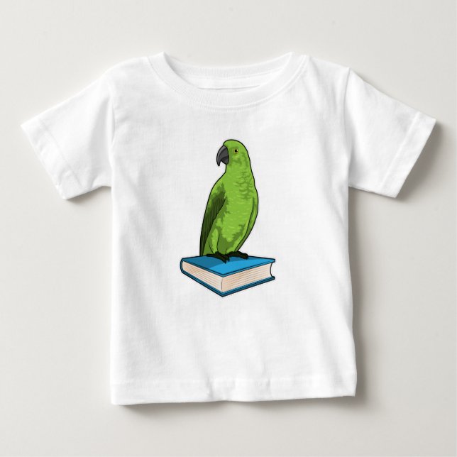 Parrot with Book Baby T-Shirt (Front)