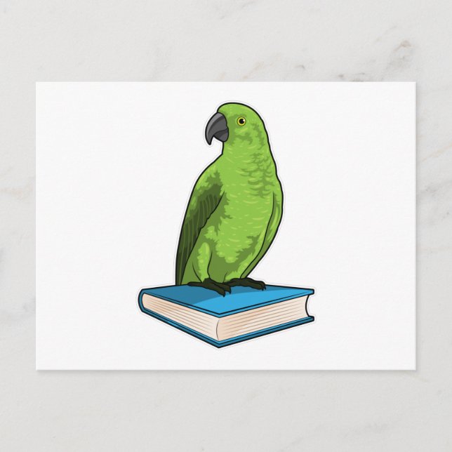 Parrot with Book Postcard (Front)