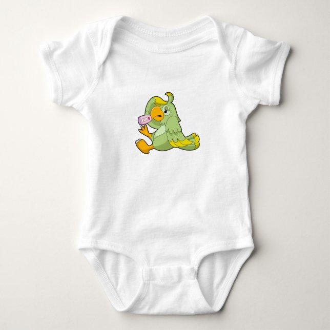 Parrot with Clinical thermometer Baby Bodysuit (Front)