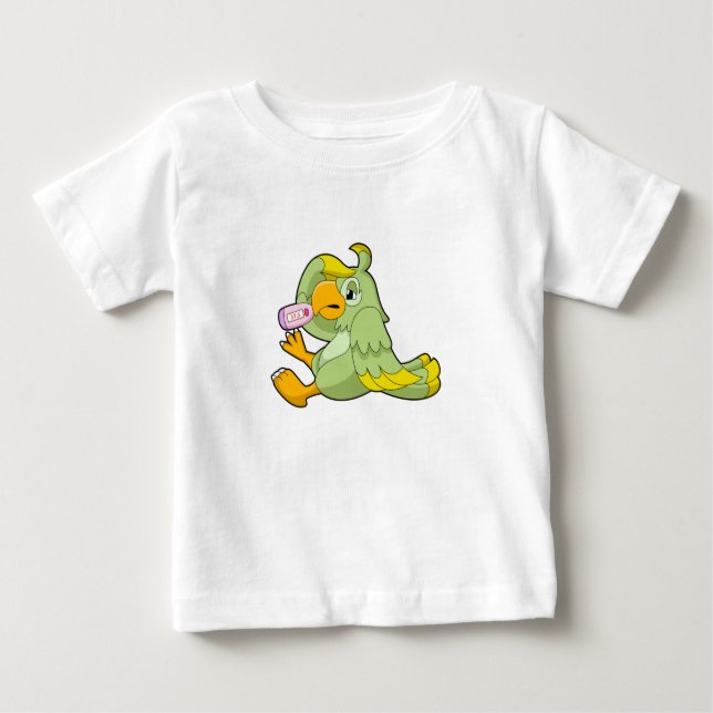 Parrot with Clinical thermometer Baby T-Shirt (Front)