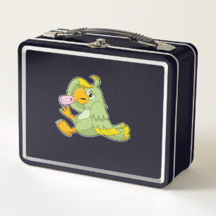Parrot with Clinical thermometer Metal Lunch Box