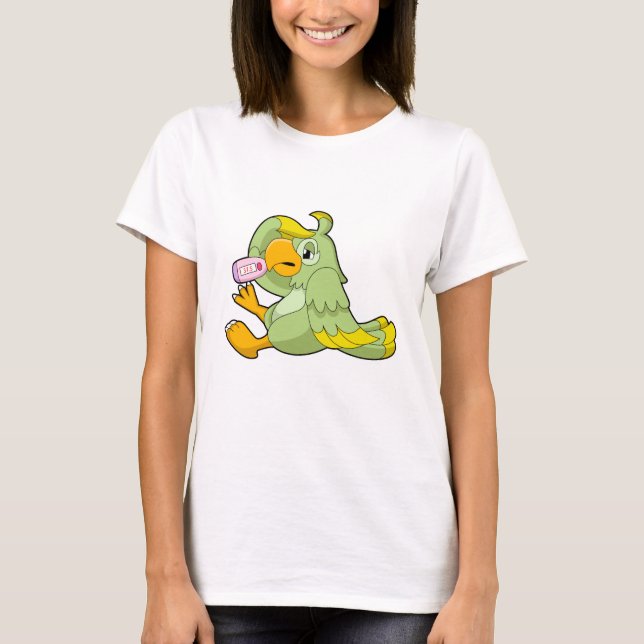 Parrot with Clinical thermometer T-Shirt (Front)