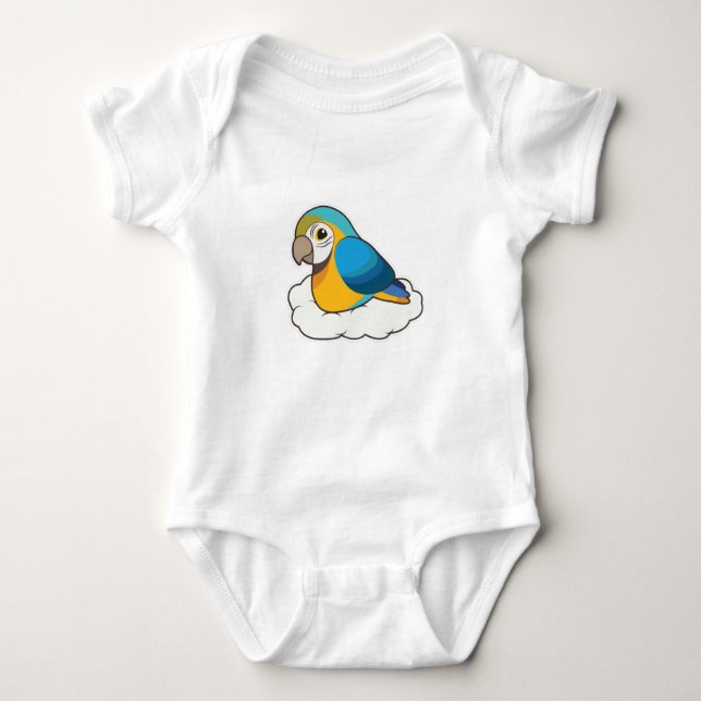 Parrot with Cloud Baby Bodysuit (Front)