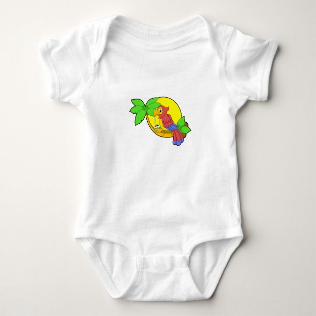 Parrot with Coconut Baby Bodysuit (Front)