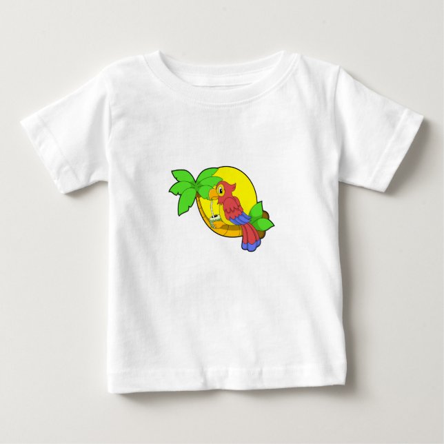 Parrot with Coconut Baby T-Shirt (Front)