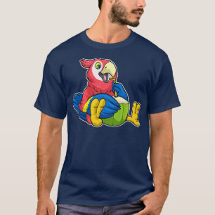 Parrot with Coconut Drinking straw T-Shirt