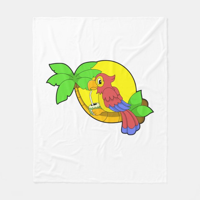 Parrot with Coconut Fleece Blanket (Front)