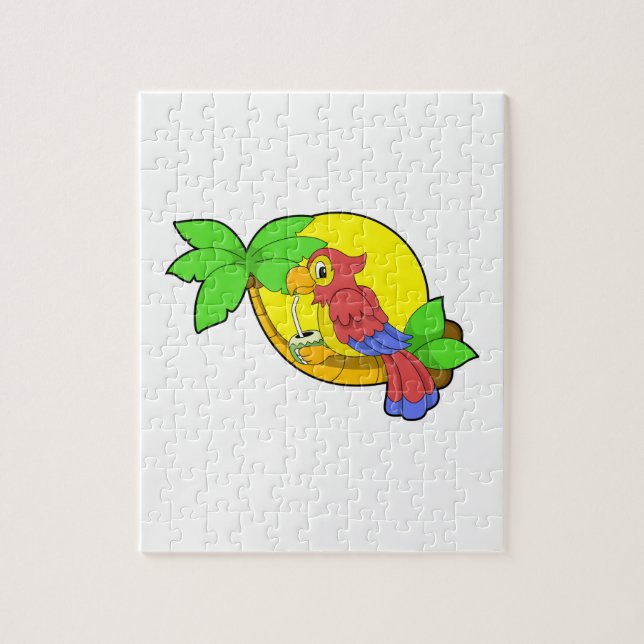 Parrot with Coconut Jigsaw Puzzle (Vertical)