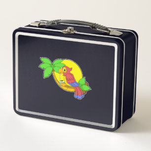 Parrot with Coconut Metal Lunch Box