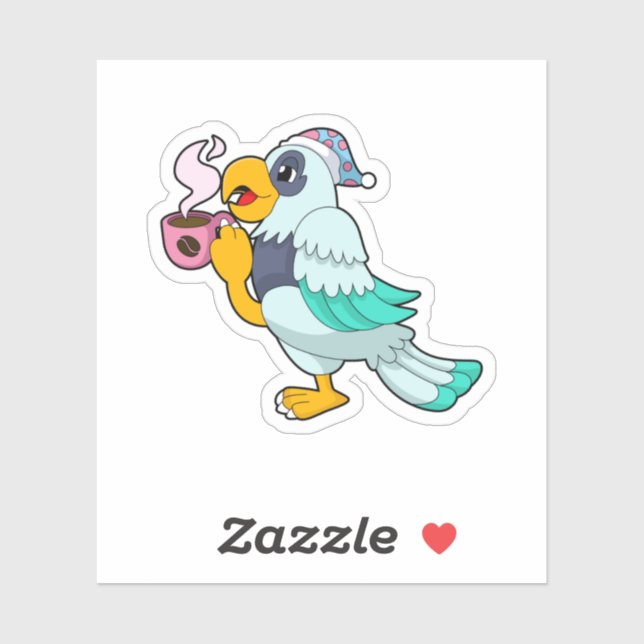 Parrot with Cup of Coffee (Sheet)