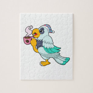 Parrot with Cup of Coffee Jigsaw Puzzle