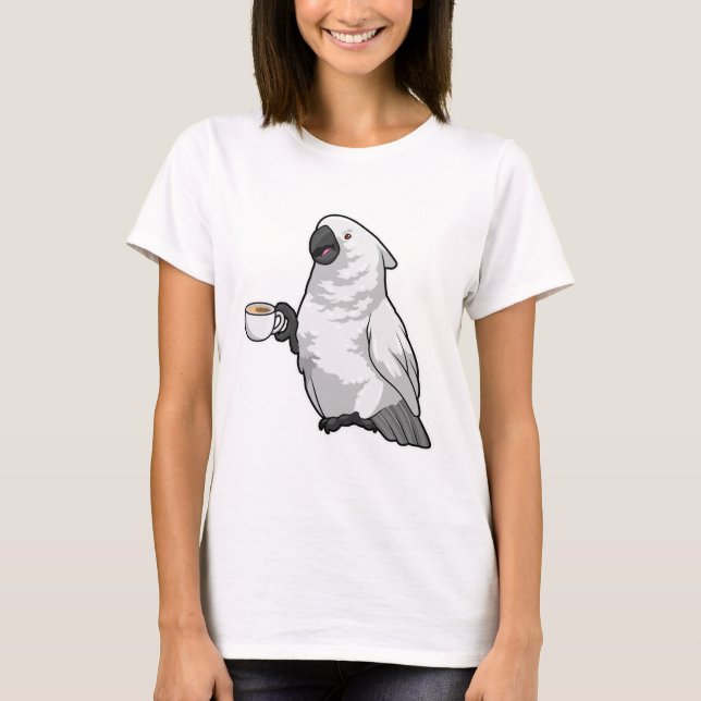 Parrot with Cup of Coffee T-Shirt (Front)
