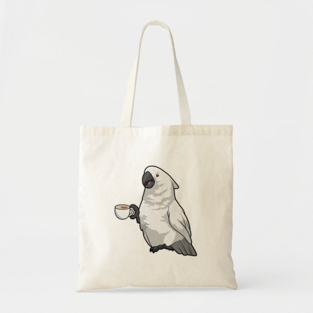 Parrot with Cup of Coffee Tote Bag (Front)