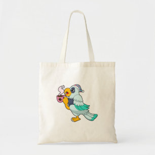 Parrot with Cup of Coffee Tote Bag