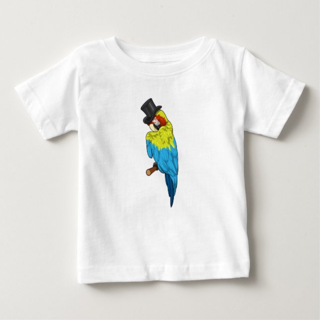 Parrot with Cylinder Baby T-Shirt (Front)