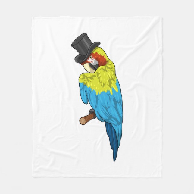 Parrot with Cylinder Fleece Blanket (Front)