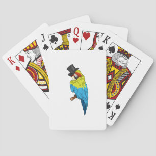 Parrot with Cylinder Playing Cards