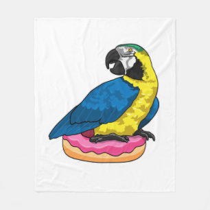Parrot with Donut Fleece Blanket